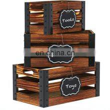 Solid Wood Hanging Chalkboard Decorative Display Wall Mounted Rustic Accent Crate Box for Party / Office / Bedroom / Kitchen thumbnail-2