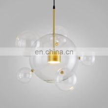 European Popular Decor Pendant Light Restaurant Modern E27 Transparent Glass Hanging Lamp Bubble LED Chandelier