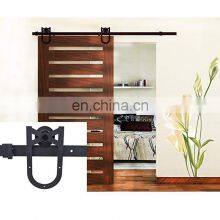 Soft Closing Flat Track U Shaped Black Kitchen Cabinet Bedroom Furniture Hang Sliding Barn Door Hardware Kit System thumbnail-4