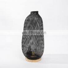 Hot Sale High Black Bamboo Bamboo Floor Lamp Wicker Lampshade With Wooden Base Many Sizes Vietnam Manufacturer thumbnail-2