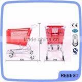 Plastic Handle Supermarket Plastic Shopping Cart With Wheels thumbnail-1