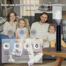 Hot Customize LOGO Decorative Desktop Air Purifier LED Light Scenting Machine Cylindrical Aroma Diffuser thumbnail-1