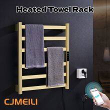 Bathroom Electric Heated Towel Rack, Towel Warmer for Bathroom, Wall Mounted Stainless Steel,Brushed Gold thumbnail-1