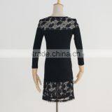 Autumn Fall Dress Woman Trendy Cotton Dress With Lace Joining Together Supplier's Choice thumbnail-4