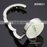 Customized Print Green Velvet Bag Packing Gift Set Round Folding Metal Custom Logo Purse Hanger Hook thumbnail-3