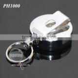 60cm Length Stainless Steel Wire Round Shaped Clips Plastic Metal Retractable Key Ring thumbnail-5