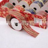 wire edge mixed pattern printed holiday celebrated decorative ribbon factory price plastic roll packing