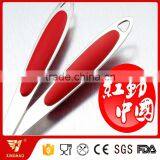 3 MM Thick 6 Pcs Kitchen Utensil Set of Stainless Cookware With Red Silicone Handle thumbnail-4