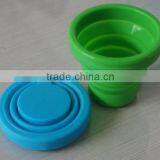 Travel Camping Folding Silicone Rubber Cup With Lid thumbnail-2