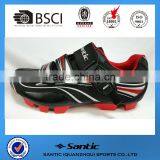 2016 OEM Black Red Mtb Cycling Shoes With Quick Release Atop Micro Adjustment Buckle Compatiable With SPD Pedal
