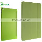 Factory price three folding leather case for apple ipad air 2 case for ipad 6