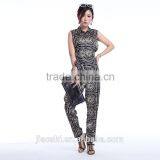 OEM Custom Made Ladies Suit Gray Color Casual Style Sleeveless Women Jumpsuit thumbnail-3