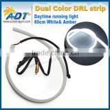 White/Amber 60cm 80cm Dual Color Led Strips Light DRL Daytime Light Fog Light