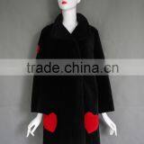 Factory Direct Wholesale Fashion Ladys Wool Lamb Sheared Leather Fur Jacket thumbnail-1