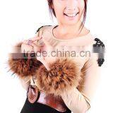 Fashion Girls Genuine Raccoon Fur Cuff for Wrist Arm Warmer thumbnail-4