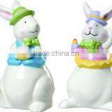 ceramic handpaint Dol Easter Party Standing Bunny Fig 2 Ass