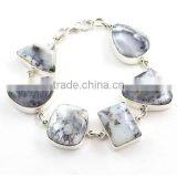 Dendrite Agate Jewelry 925 Silver Bracelet Natural Gemstone Jewelry Indian Silver Bracelet Fashion Bracelet thumbnail-2