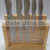 6 Sets Stainless Steel Hollow Handle Kitchen Knife Set Kitchen Utensils Combination Acrylic Knife Block thumbnail-1