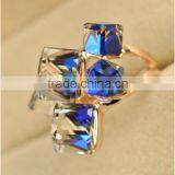 Korean Magic Cubic Zircon Exaggerated Gold Plated Luxury Ring Jewelry For Lady thumbnail-3