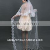Lace wedding veils/one layer floor touch bride veils/american net long veils 042