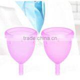 Reusable 100% Medical Silicone Ladies Menstrual Cup for Wholesales-Small or Big Size in Pink,Purple,White,Transparent thumbnail-2