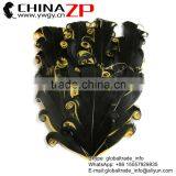 CHINAZP Factory Bulk Sale Top Cheap Colored Black with Gold Curled Goose Feathers Pad for Hair Accessories