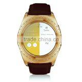 NO.1 G4 Smartwatch With LEATHER BAND/Round Dial MTK6261 Music Pedometer Sedentary Reminder Sleep Monitor Bluetooth 3.0
