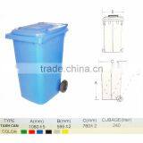 240L Environmental Two Wheel Mobile Plastic Dustbin /outdoor Dustbin thumbnail-2