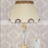 White Ceramic Carving Stand K9 Clear Crystal Table Lamp With Lampshade thumbnail-2