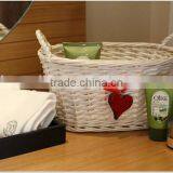 Hotsale White Oval Wicker Storage Basket for Home or Office Storage Use thumbnail-1