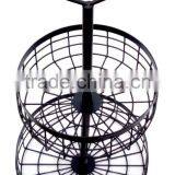 METAL BLACK COATED 2 TIER WEDDING FRUIT VEGETABLE GIFT BASKET thumbnail-1