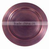 Bronze Color Metal Charger Plate for Wedding & Decoration, Cheap Charger Platter for Christmas Festival thumbnail-4