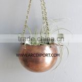 brass antique hammered hanging planters