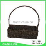 High Handle Black Color Seagrass Basket thumbnail-2