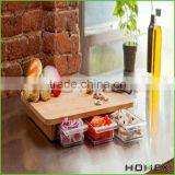 Carbonized Bamboo Kitchen Cutting Board w 3 Drawers Homex_BSCI Factory thumbnail-1