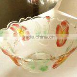 Clear Glass Candy Bowl With Decall Round Glass Candy Bowl thumbnail-1