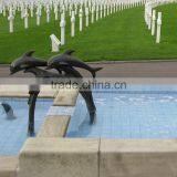 High Quality Home Decoration Swimming Pool Bronze Sculpture Dolphin thumbnail-2