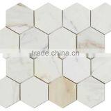 MM-CV259 Exceptional Quality Customized Natural Stone Calacatta Gold Marble Hexagon Mosaics thumbnail-2
