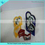 Lovely Heart Shape Clear Acrylic Photo Frame With Magnet for Wedding thumbnail-1