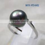 Fashion Gold Stainless Steel Pearl Rings thumbnail-2