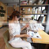 Plus Size 2015 Summer Casual Blusas Women Fashion Clothing Black Gray Girls Lace Blouses Dress Woman Roupas Shirts thumbnail-4