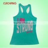 100%cotton Custom Printing Women's Gym Singlets thumbnail-1