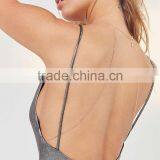 Latest Party Wear Picture Deep V-neck Sexy Nighty Girls Dresses Photos Open Back Shimmer Mini Bodycon Dress HSd5133 thumbnail-6