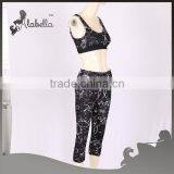 Stock Garments for Yoga Sets Sports Bra and Capri Leggings With Digital Printing thumbnail-2