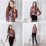 2015 Latest Hot Sell European Summer Hot Sale Flower Style Shirt Women Tee Shirt thumbnail-2