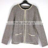Middle Age Woman Computer Knit Jacquard Cardigan Sweater thumbnail-1
