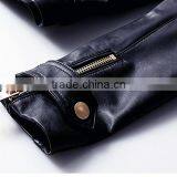 2017 Latest Designs Lady Casual Fashion Women Leather Motorcycle Jacket for Wholesale thumbnail-4