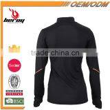 Long Sleeve Elastic Women Dry Fit Sport Shirt With Half Zipper thumbnail-3