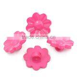 Cheap Wholesale Daisy Flower Fuchsia Acrylic Sewing Shank Buttons thumbnail-2