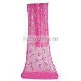 Imitation Silk Scarves & Wraps Rectangle Golden Fuchsia Butterfly China Scarf thumbnail-1
